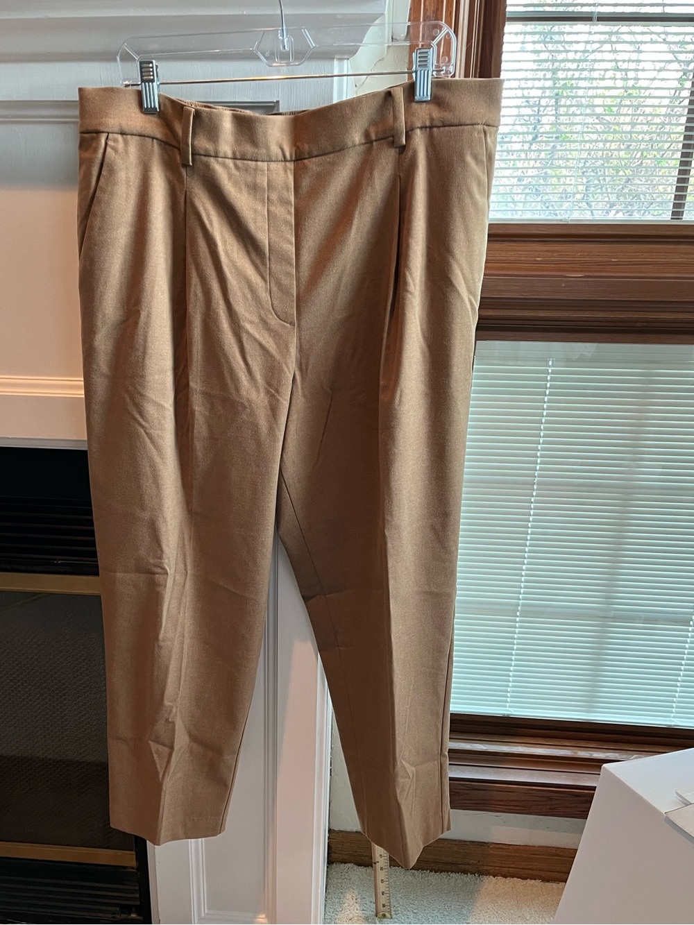 LOFT Women’s Camel Pull-On Ankle Pants in Flannel-Like Material